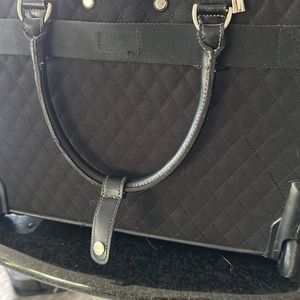 Vera Bradley Black Wheeled Weekender Luggage Pull Along, Great for business